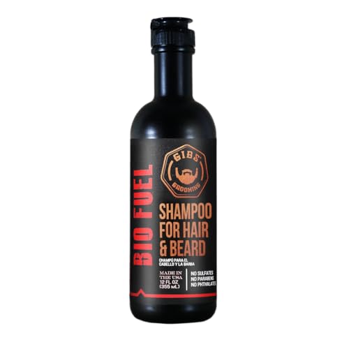GIBS Bio Fuel Shampoo for Hair and Beard - Moisturizing 12 fl oz