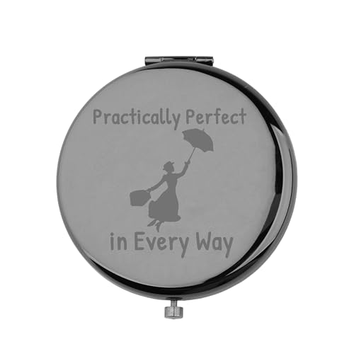 Practically Perfect In Every Way Stainless Steel Compact Makeup Mirror
