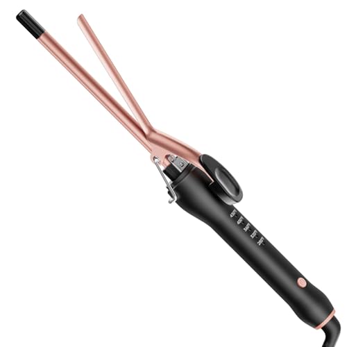 HCAH 3/8 Inch Small Barrel Curling Iron - Extra Long Ceramic Hair Curler