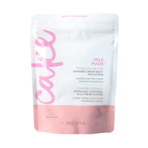 Vegan Body Sugar Scrub with Shea Butter & Oat Milk - Gentle Exfoliating Shower Wash