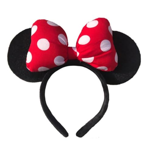 LED Light Up Mouse Ears Headband with Bow - Red 3