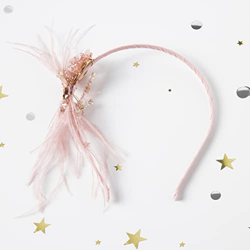 TUTULAND Pink Flower Glitter Headband for Girls - Hair Accessory