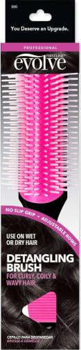Evolve Detangling Brush 1 Count – Comfort Grip, No-Slip, Wet or Dry Hair