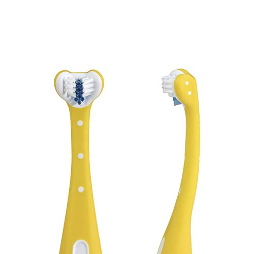 Frida Baby Triple-Angle Toothhugger Toddler Toothbrush (2-Pack, Yellow)