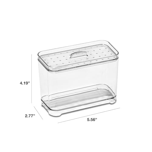 madesmart Clear Cotton Ball Container with Removable Lid