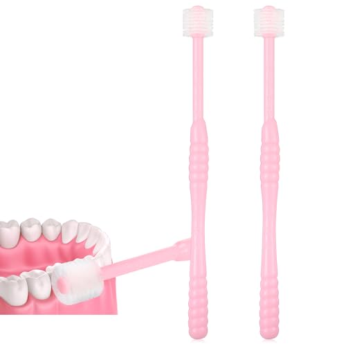 360-Degree Spherical Toothbrush for Sensitive Teeth - 2 Pack Pink