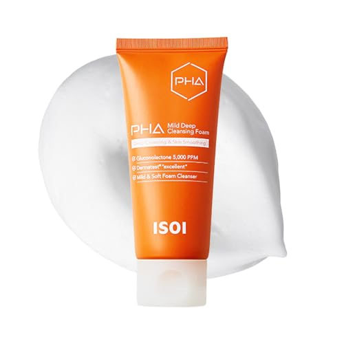 ISOI PHA Mild Deep Cleansing Foam - Gentle Daily Face Cleanser for Sensitive Skin, 3.38 fl oz
