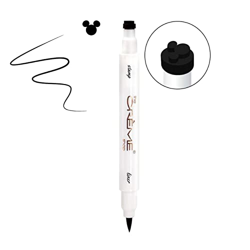 Disney Mickey Eyeliner & Freckle Stamp Duo - Smudge-Proof, Water-Resistant, Dual-Ended Makeup Pen with Zipper Bag