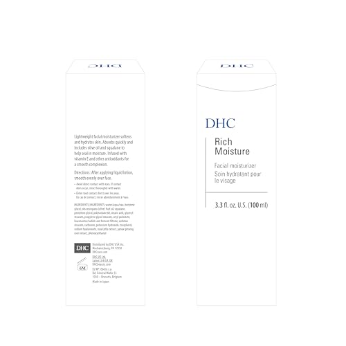DHC Rich Moisturizer - Lightweight Hydrating Face Cream for Dull Skin, 3.3 oz