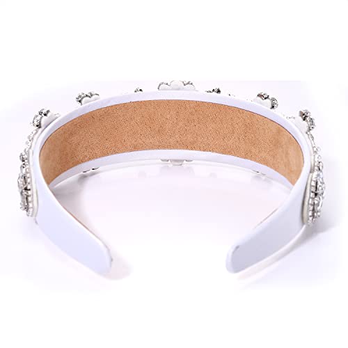 A01 Crystal Rhinestone Pearl Beaded Headband for Women