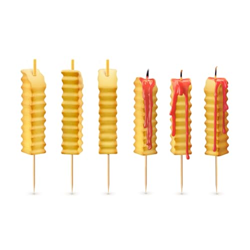 Fred & Friends French Fry Birthday Candles - Set of 6 Fun Toppers