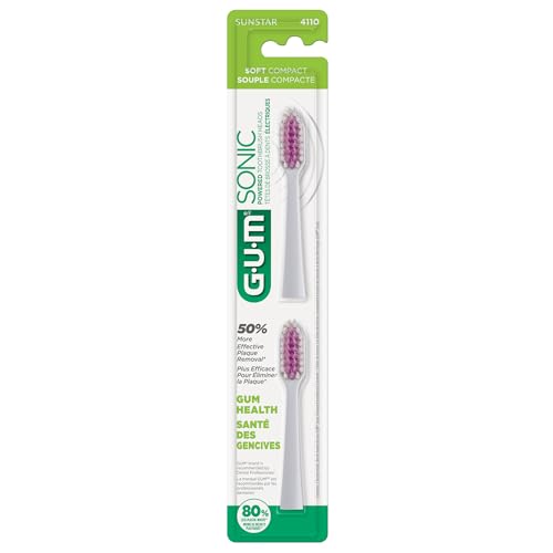 GUM Sonic Toothbrush Refill Heads - 2 Count for Deep Cleaning