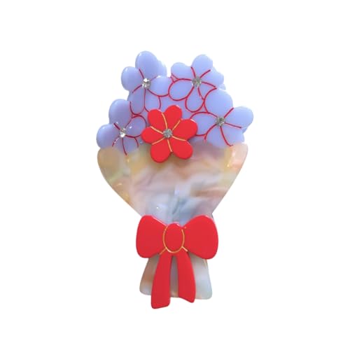 Flower Bouquet Acetate Hair Claw Clip - Green Non-Slip Hair Accessory