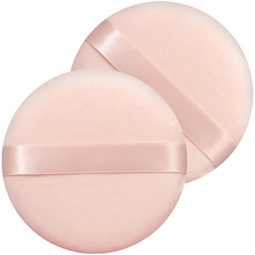 Jepeux 2 Pack 5-Inch Cotton Powder Puff - Soft, Washable Makeup Puff