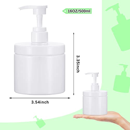 White 4-Pack 500ml Refillable Lotion & Shampoo Dispenser Bottles with Pump