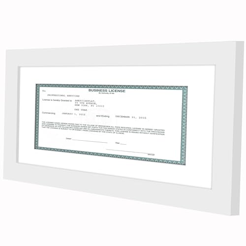 Americanflat 5x10 Document Frame - White, Shatter-Resistant Glass