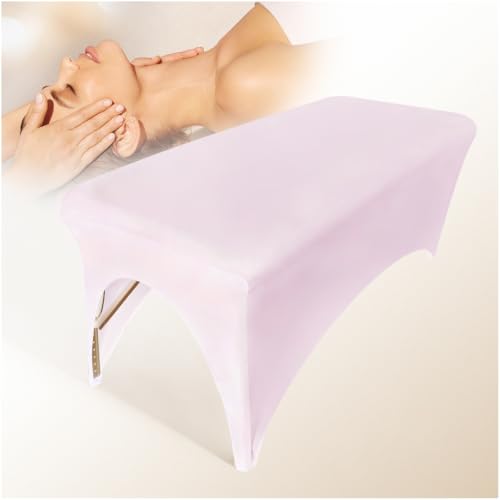 Professional Pink Spa Bed Cover - Stretchy Fitted Table Protector (1-Piece)