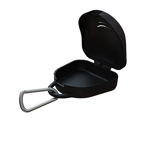 Ventilated Mouth Guard Case with Carabiner - Black