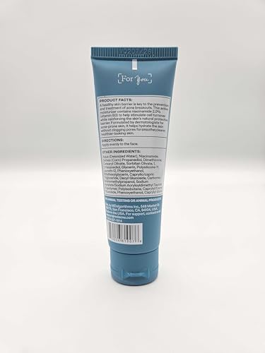 MDacne Facial Moisturizer 1 oz | Oil-Free Hydrating Cream with 2% Niacinamide for Acne-Prone Skin