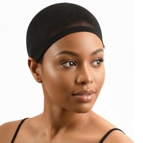 DONNA 2PCS Black Wig Caps for Women – Breathable Nylon Liner
