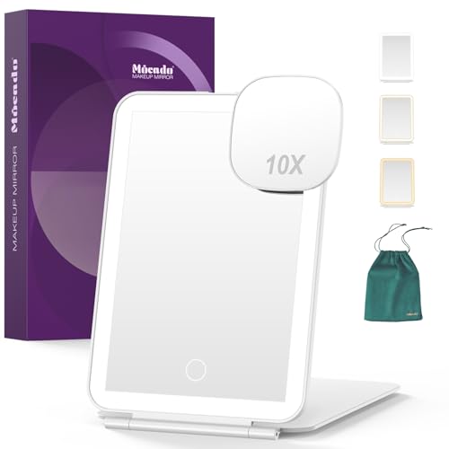 Mocado LED Foldable Travel Makeup Mirror - USB Rechargeable (White)