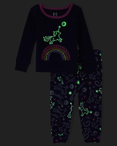 3T Unicorn Baby Girls Pajama Set - Long Sleeve Top & Pants, Snug Fit, 100% Cotton