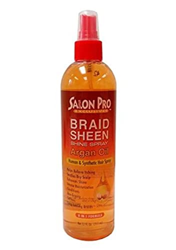 SalonPro Braid Sheen Shine Spray with Argan Oil - 12 oz | Hair & Beauty