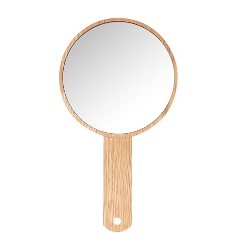 TOF&HAMY Handheld Mirror with Wooden Frame - Makeup Mirror B