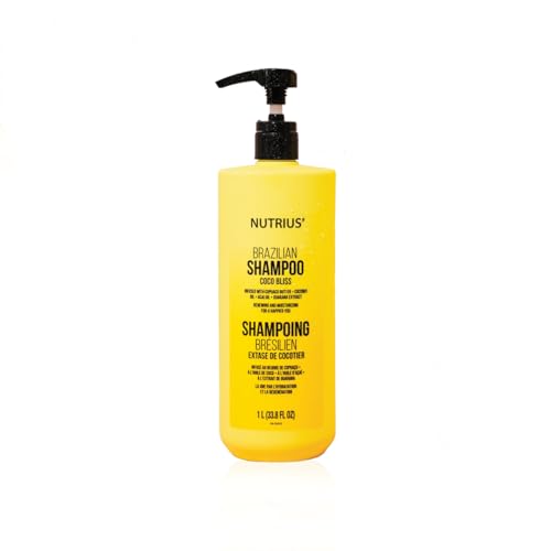 Nutrius Brazilian Shampoo, Coco Bliss Coconut Shampoo for Dry Hair,
