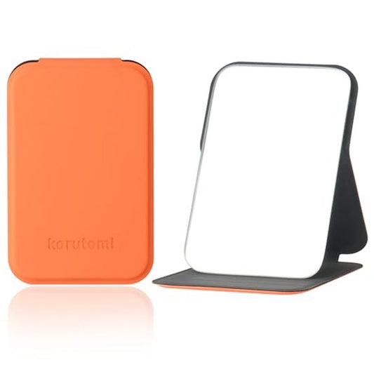 Pocket mirror,Travel Makeup Mirror,Ultrathin Ultralight , Portable,Handheld, Compact mirror, Travel Mirror ,Hand mirror for Camping ,Home,Office,Small Mirror for Pocket and bag,Good for Gift (Orange)