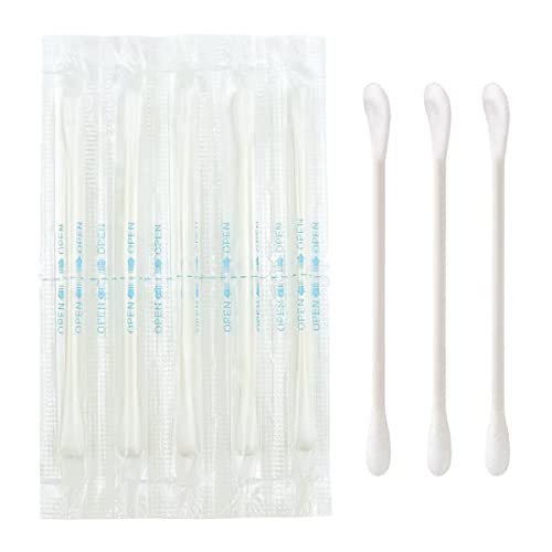 Sppry Double Tipped Cotton Swabs - Individually Wrapped Ear & Makeup Applicators, Round Earpick End, 100 Pack