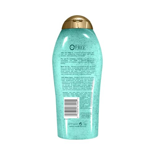 OGX Hydration Body Scrub & Wash with Sea Kelp & Hyaluronic Acid – 19.5 Fl Oz