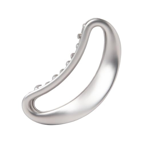 The Hair Edit Sculpted Silver Claw Clip - 4-Inch Large Metal Hair Accessory