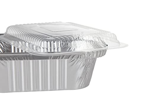 Waytiffer 50 Pack Disposable Aluminum Foil Pans with Lids, 5.5" x 4.5"