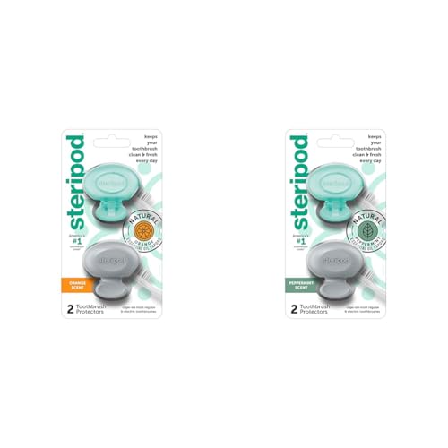 Steripod Toothbrush Protectors, Scented Clip-On Covers for Manual & Electric