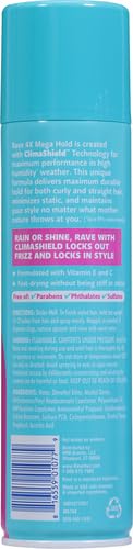 Rave 4X Mega Unscented Aerosol Hair Spray - 33oz Pack of 2, Humidity-Resistant, 24 Hour Hold