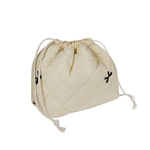 Large Floral Canvas Makeup Bag with Drawstring - Travel Cosmetic Organizer for Women & Girls