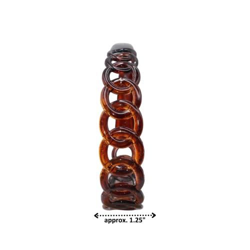 Parcelona French Tortoise Shell Wide Hair Headband, Cellulose Acetate
