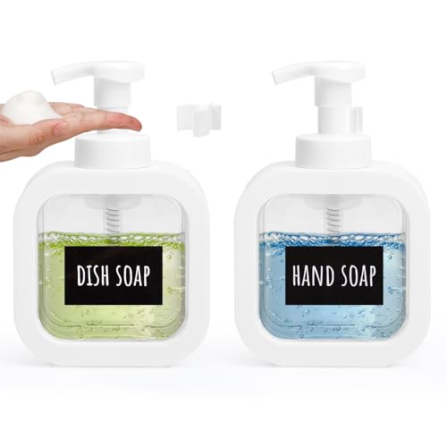 Segbeauty 300ml Foaming Soap Dispenser - 2 Pack Refillable Pump Bottles