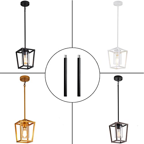 SGLfarmty M10 Adjustable Extension Poles - 2 Pack, 5-Inch Matte Black Downrods for Pendant Lights & Chandeliers