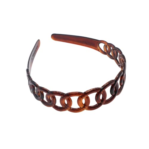 Parcelona French Tortoise Shell Wide Hair Headband, Cellulose Acetate