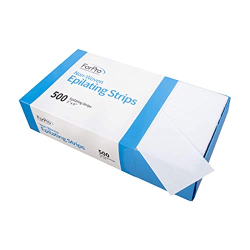 ForPro 500 Count Non-Woven Epilating Wax Strips 3x9 Inches, Tear-Resistant - Professional Hair Removal Supplies