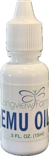 Longview Farms 100% Pure Emu Oil - Natural Hydrating Hair & Body Oil, 0.5 oz