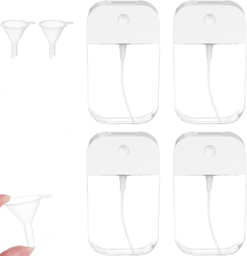 4 Pack 50ML Clear Spray Bottles with Nano Spray Nozzle