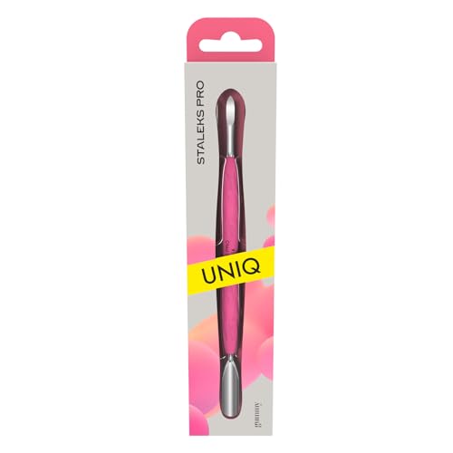 Staleks Pro UNIQ 10 Dual-Ended Manicure Pusher with Silicone Handle