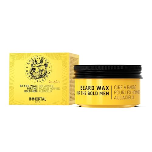 Immortal NYC Beard King Beard Wax - Strong Hold Styling for Men, 50ml