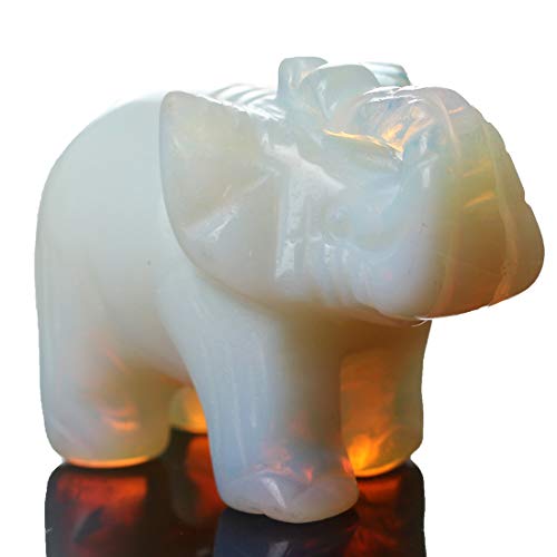 Opal Elephant Figurine - 1.5 Inch Chakra Healing Stone