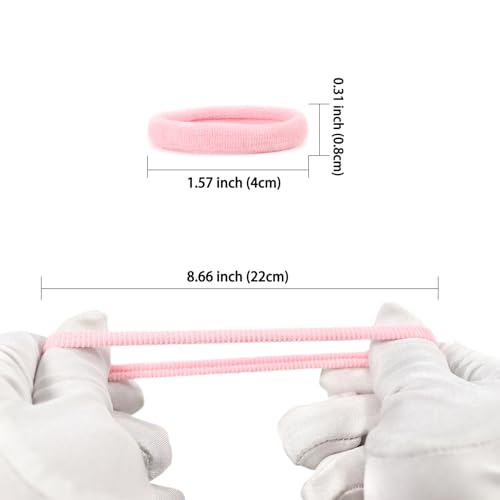 100 Pack Light Pink No-Damage Hair Ties for Women - Elastic Ponytail Holders
