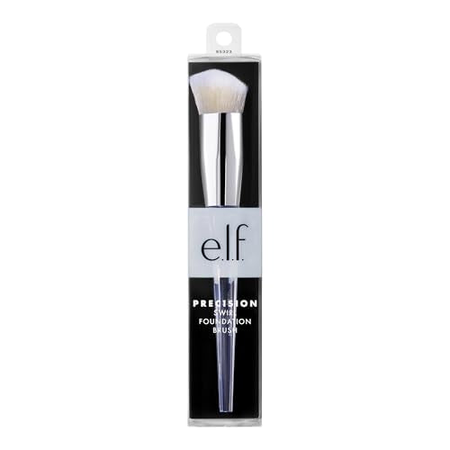 e.l.f. Precision Swirl Foundation Brush - Vegan, Cruelty-Free, Triangular Handle