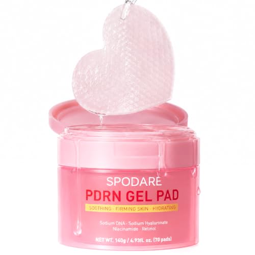 SPODARE Salmon DNA Collagen Jelly Toner Pads Pink, 70 Count – Hydrating Face Mask & Eye Care